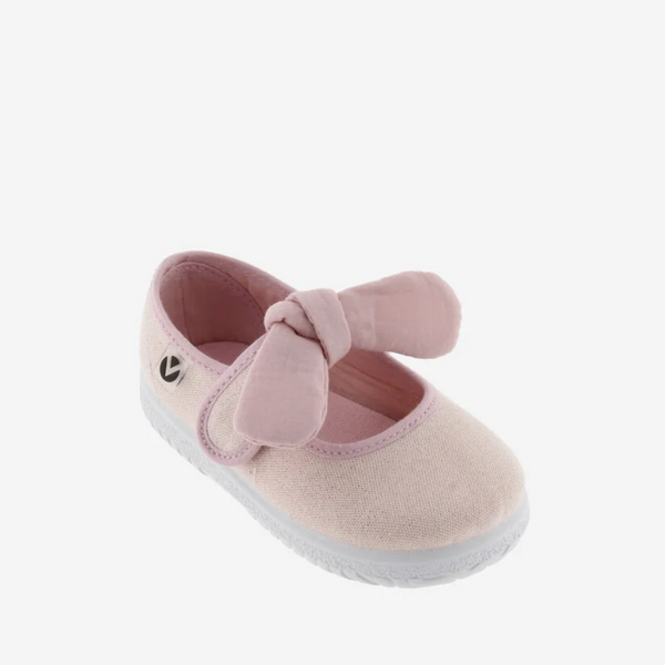 Zapatilla Mercedita Lona Lazo Rosa