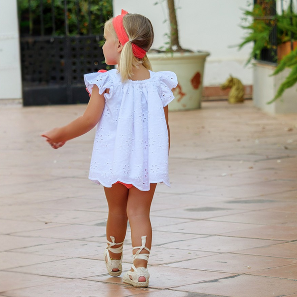 Vestido Bordado - Coral