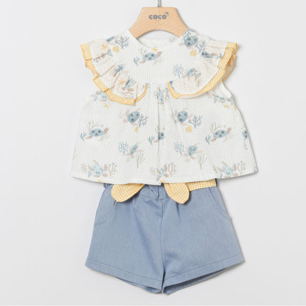 Conjunto Niña Haiti - Azul