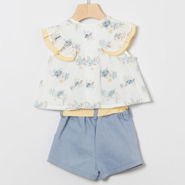 Conjunto Niña Haiti - Azul