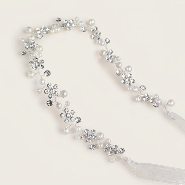Diadema - Cristal y Perlas