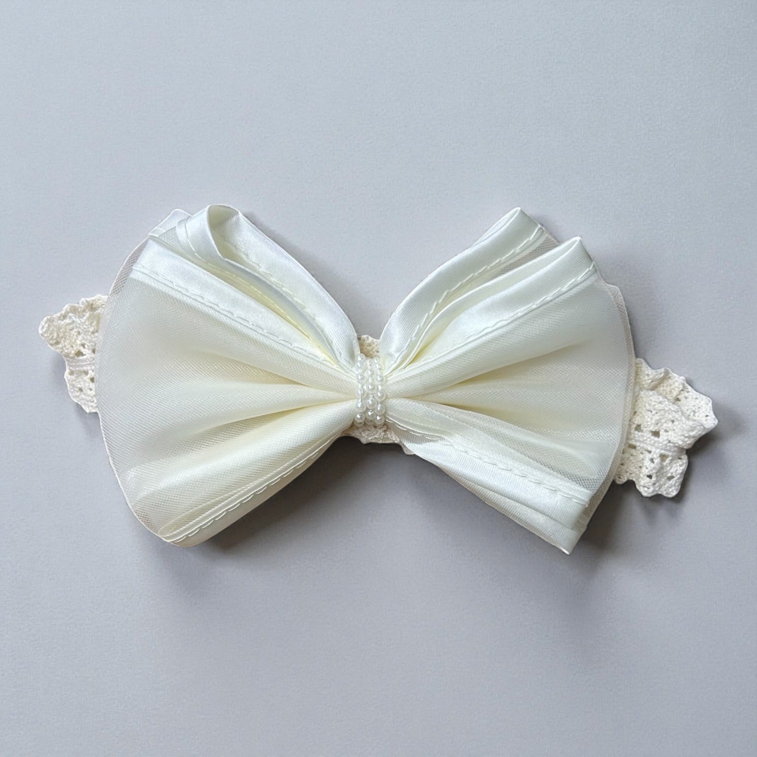Vincha Encaje Lazo - Ivory