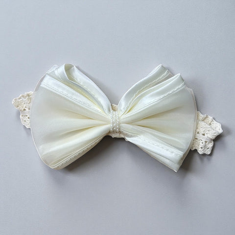 Vincha Encaje Lazo - Ivory