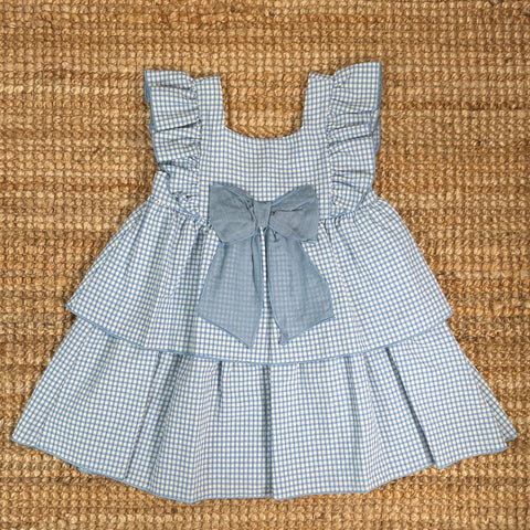 Vestido Zahara Cuadros Celeste