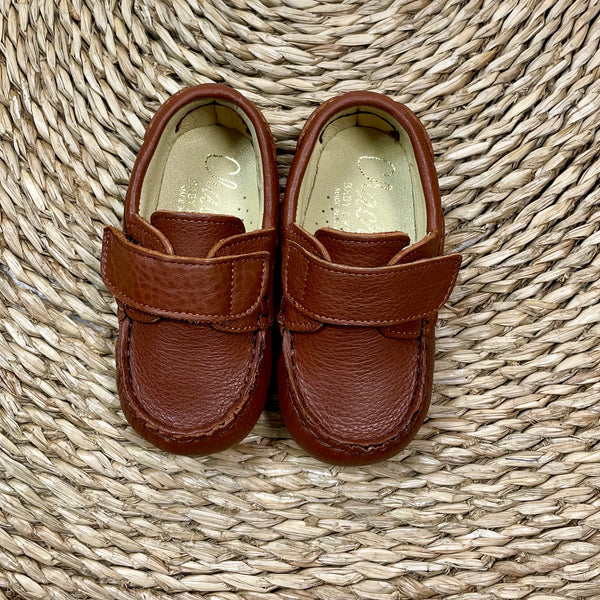 Mocasines Velcro Marrón Claro