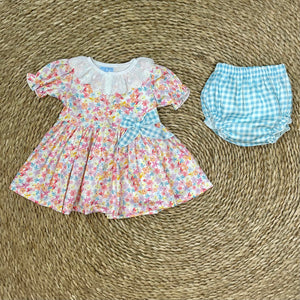 Vestido Vedella Flores - Turquesa