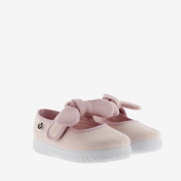 Zapatilla Mercedita Lona Lazo Rosa