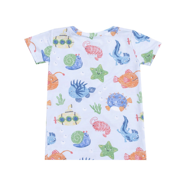 Pijama Corta Criaturas Cute - Azul