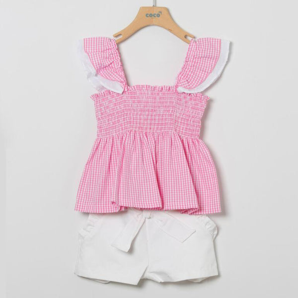 Conjunto Niña Vichy Nimes - Fucsia