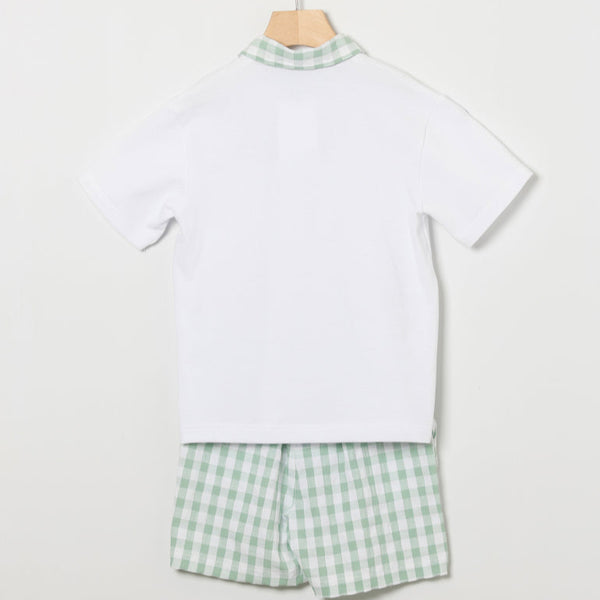 Conjunto Niño Polo Cuadros Marsella - Verde