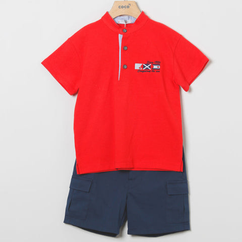Conjunto Niño Polo Portofino - Rojo
