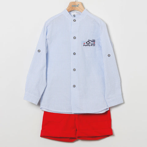 Conjunto Niño Camisa Portofino - Celeste