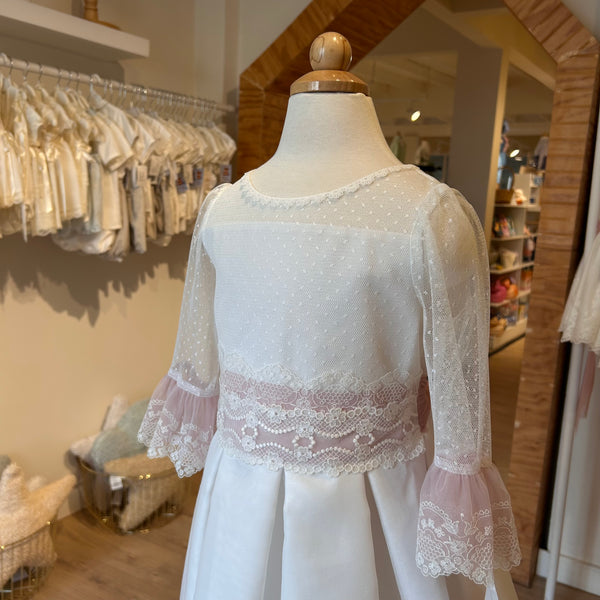 Vestido Blanco Encaje Maquillaje Grande