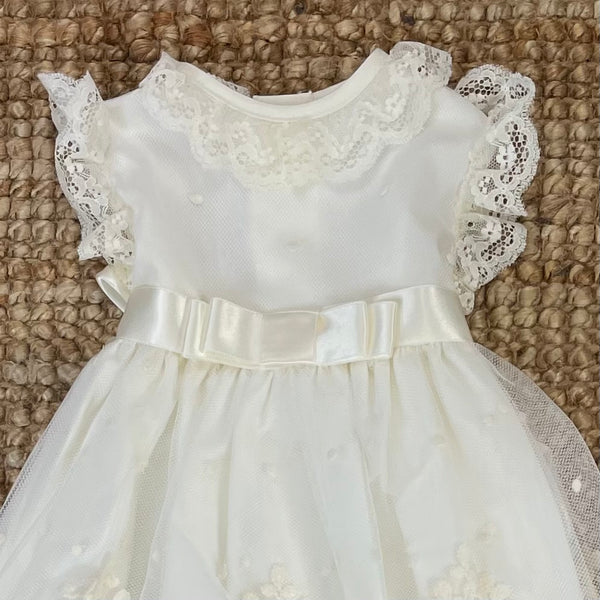 Faldón Tul Bordado Ondas Beige