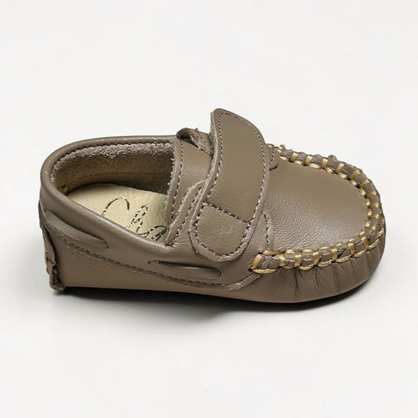 Mocasines Velcro Bebé - Piedra Oscuro