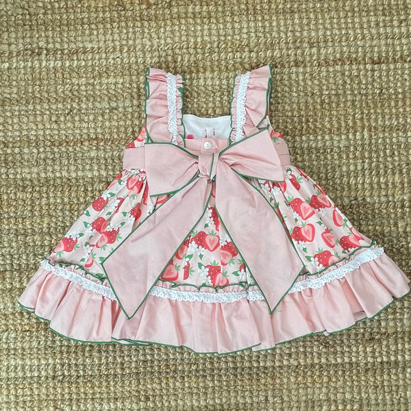 Vestido Talle Alto Fresitas Rosadas