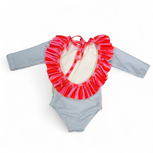 Vestido de Baño Manga Larga - Combo Rayas