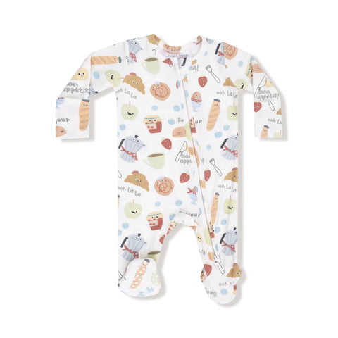 Pijama Footie Bonjour Breakfast - Blanco