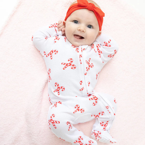 Pijama Footie Navidad Candy Canes