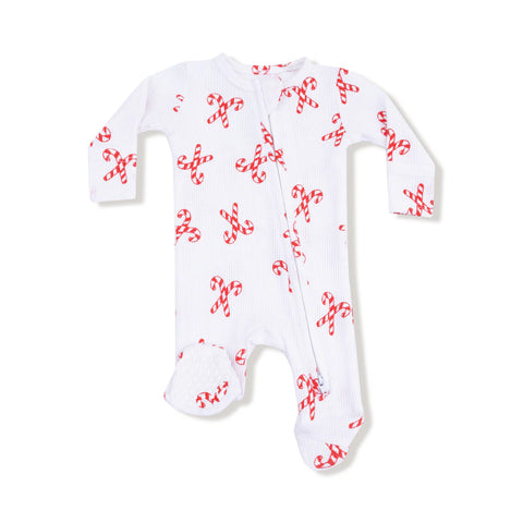 Pijama Footie Navidad Candy Canes