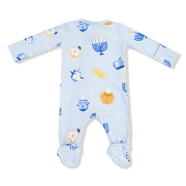Pijama Footie Hanukkah Azul