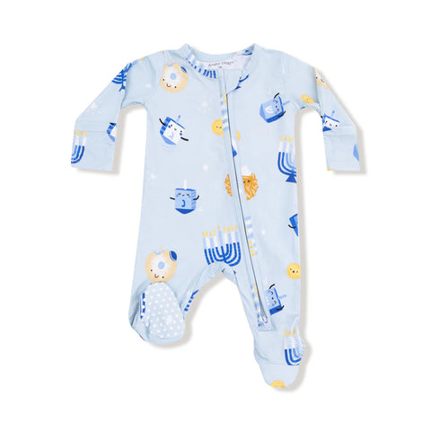 Pijama Footie Hanukkah Azul