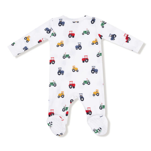 Pijama Footie Mini Tractores - Blanco