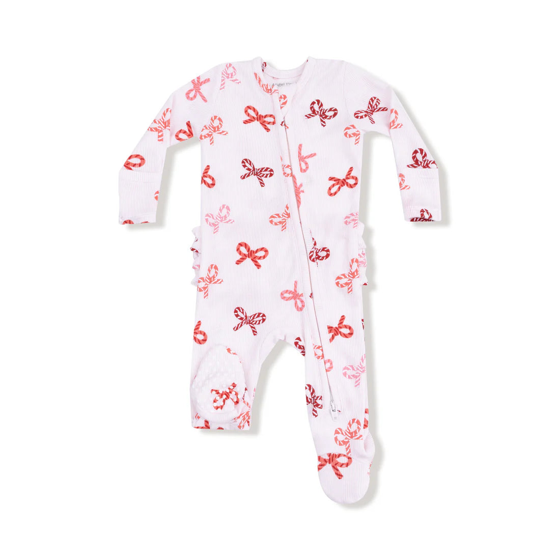 Pijama Footie Navidad Lazos Candy Cane