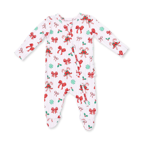 Pijama Footie Navidad - Lazos & Candy Canes
