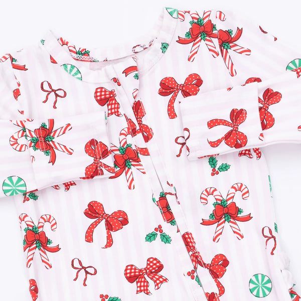 Pijama Footie Navidad - Lazos & Candy Canes