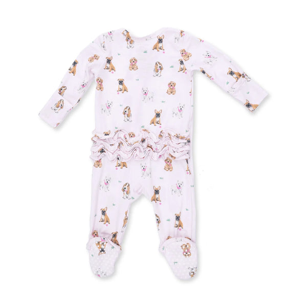 Pijama Footie - Perros Amigos Rosados