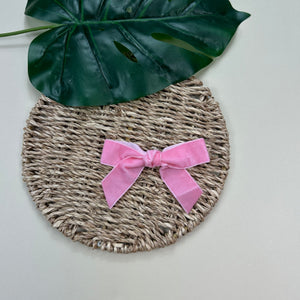 Lazo Mini Coquette Rosado - Terciopelo