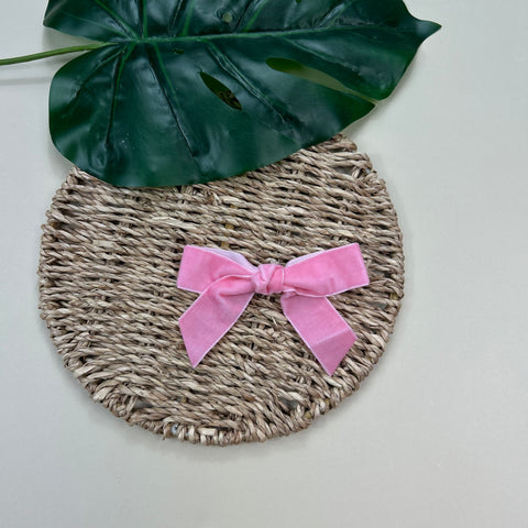 Lazo Mini Coquette Rosado - Terciopelo