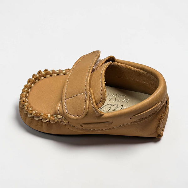 Mocasines Velcro Bebé - Camel Claro