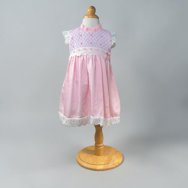 Vestido Smock Lacitos - Rosado