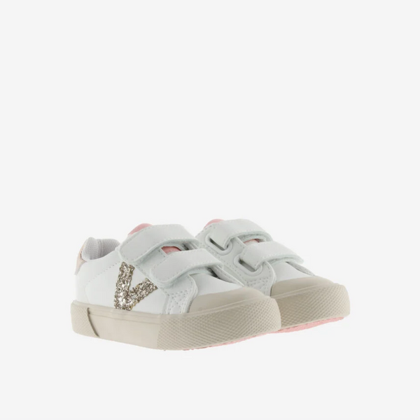 Zapatillas Doble Velcro Tribu Glitter - Rosa