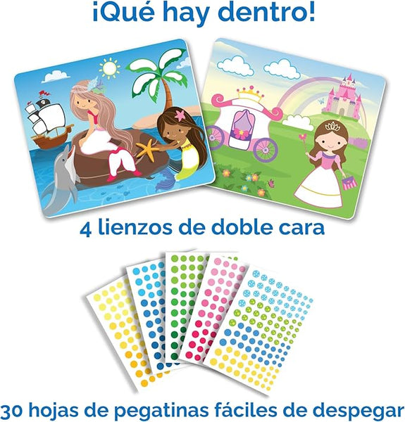 Dot It Arte con Pegatinas - Unicornios & Princesas