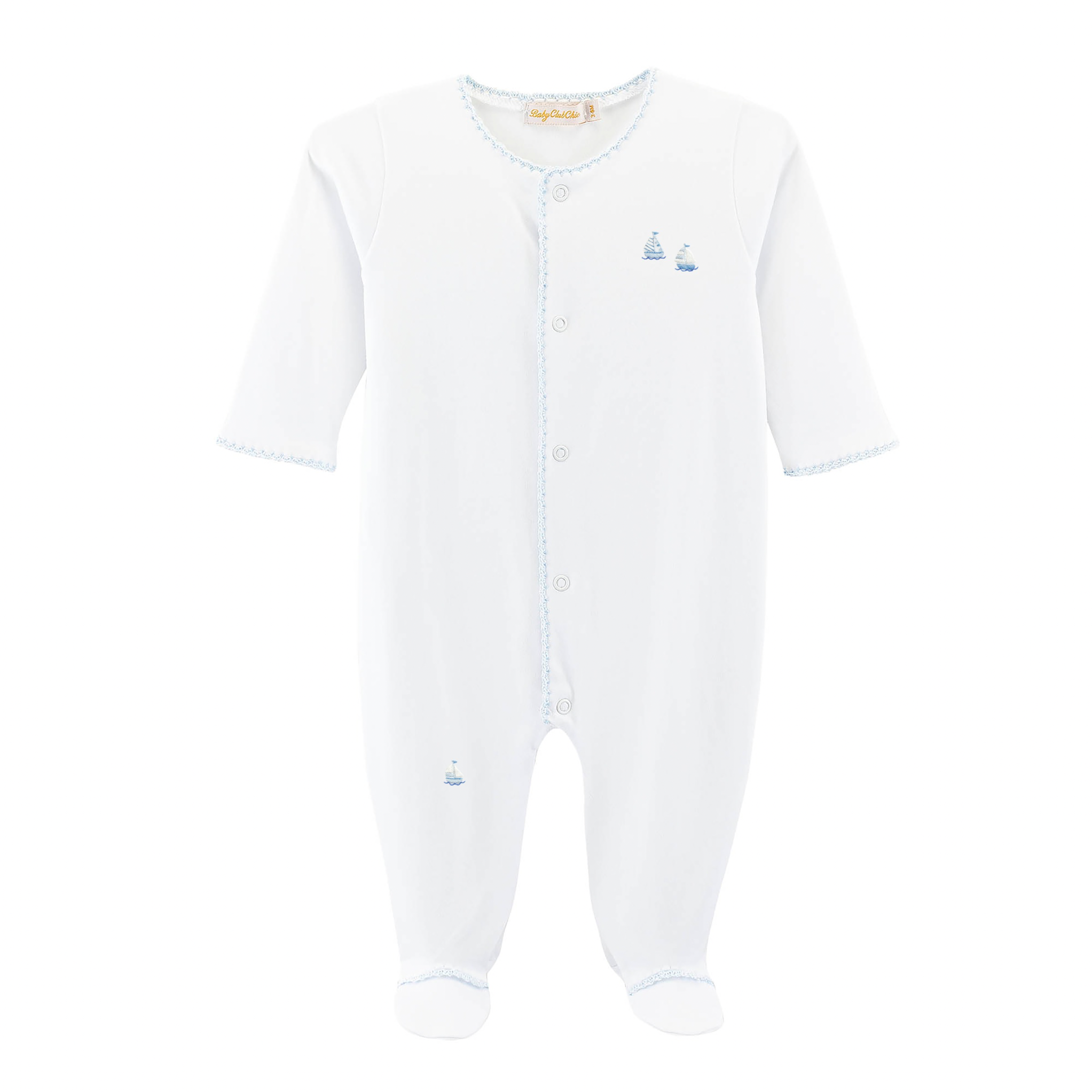 Pijama Footie Fruncido - Celeste