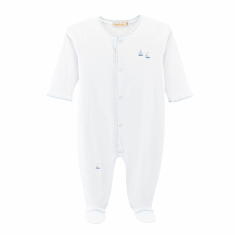 Pijama Footie Fruncido - Celeste