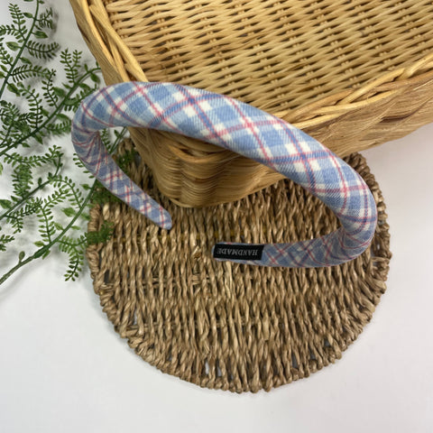 Vincha Dura - Plaid Celeste