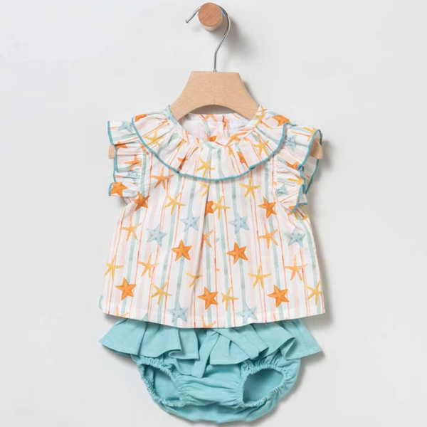 Conjunto Bloomer Estrellas Naranja