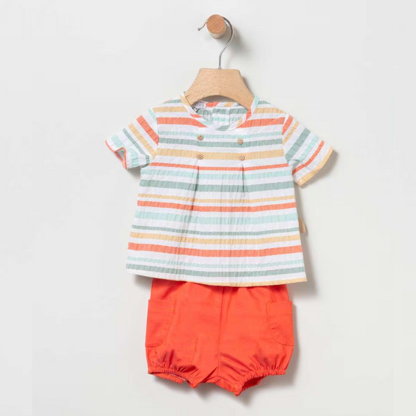 Conjunto Bloomer Rayas Naranja