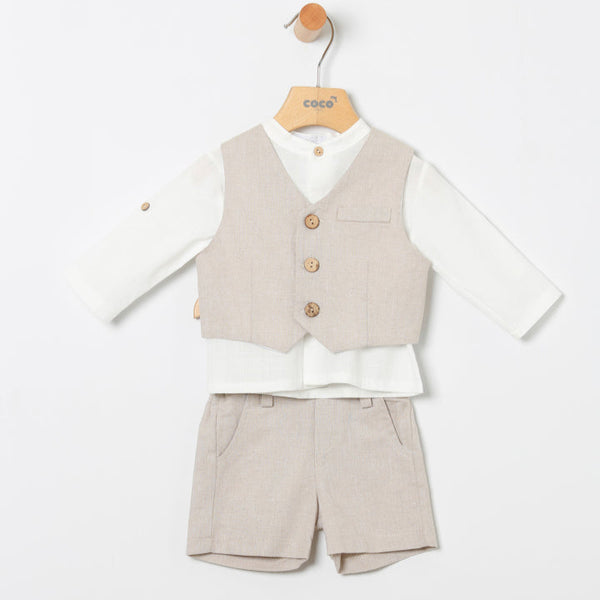 Conjunto Bebé Bermuda 3 Piezas Palermo - Tostado