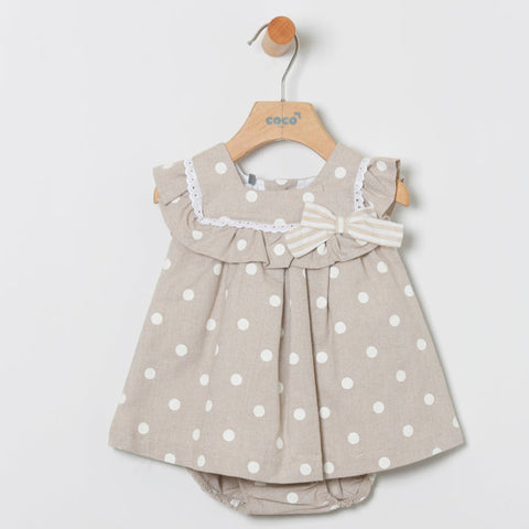 Vestido Bebé Topos Palermo - Tostado