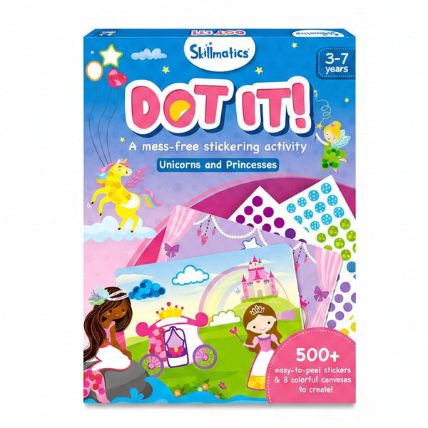 Dot It Arte con Pegatinas - Unicornios & Princesas