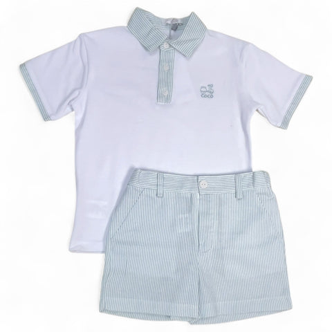 Conjunto Niño Polo Rayas Niza - Verde