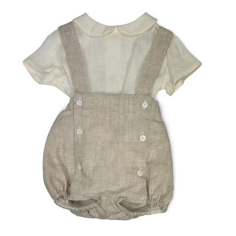 Peto Lino Manga Corta Beige
