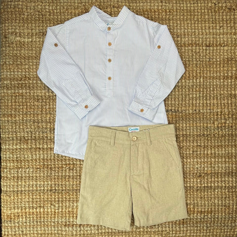Conjunto Marino Rayas Beige