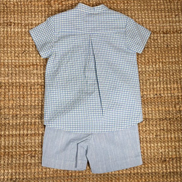 Traje Pantalón Bermuda Zahara Celeste