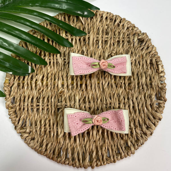 Gancho - Encaje Ivory/Rosa